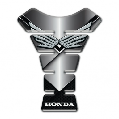 Honda Tank Fuse Black Silver Base with Fly Silver Logo 