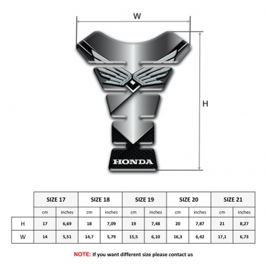 Honda Tank Fuse Black Silver Base with Fly Silver Logo 