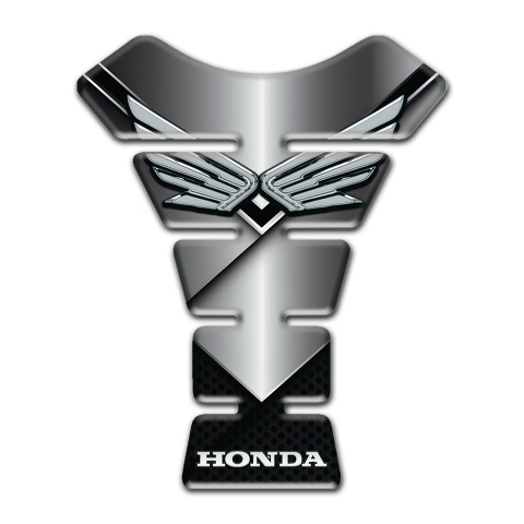 Honda Tank Fuse Black Silver Base with Fly Silver Logo 