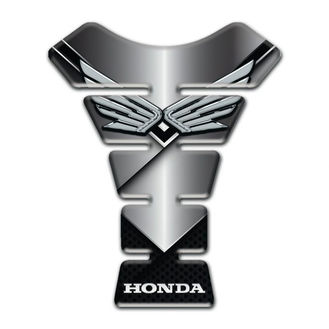 Honda Tank Fuse Black Silver Base with Fly Silver Logo 