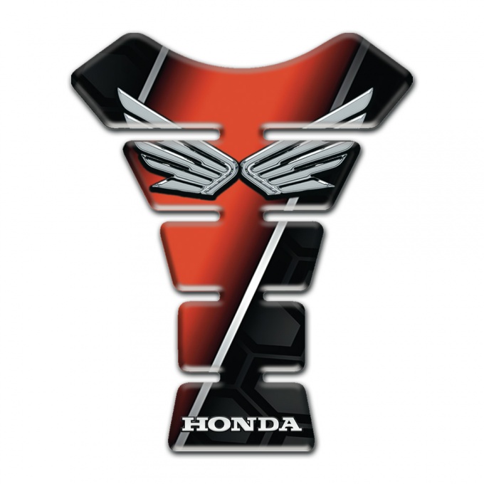 Honda Tank Pad Protector Orange Black Base Style and Silver Logo 