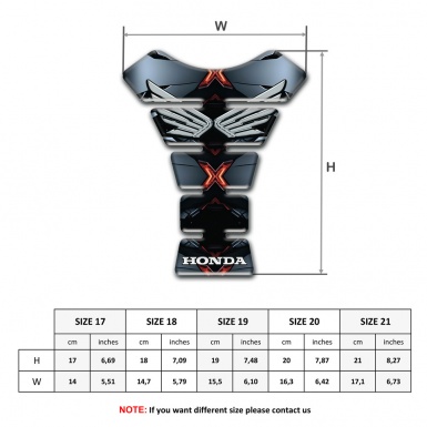 Honda Tank Fuse Fire Effect Silver Logo 
