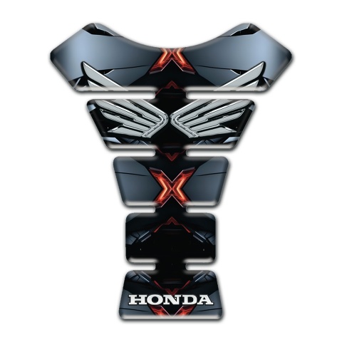 Honda Tank Fuse Fire Effect Silver Logo 