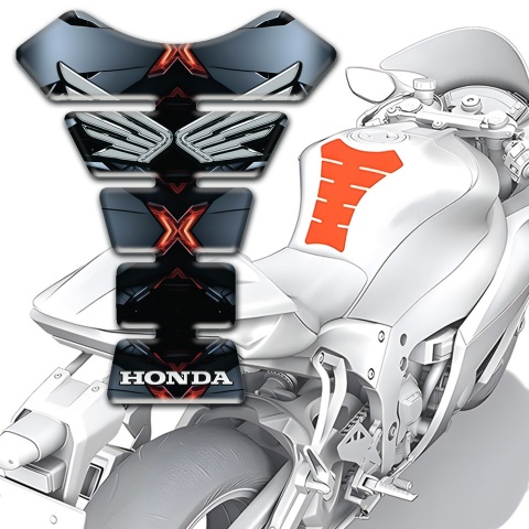 Honda Tank Fuse Fire Effect Silver Logo 