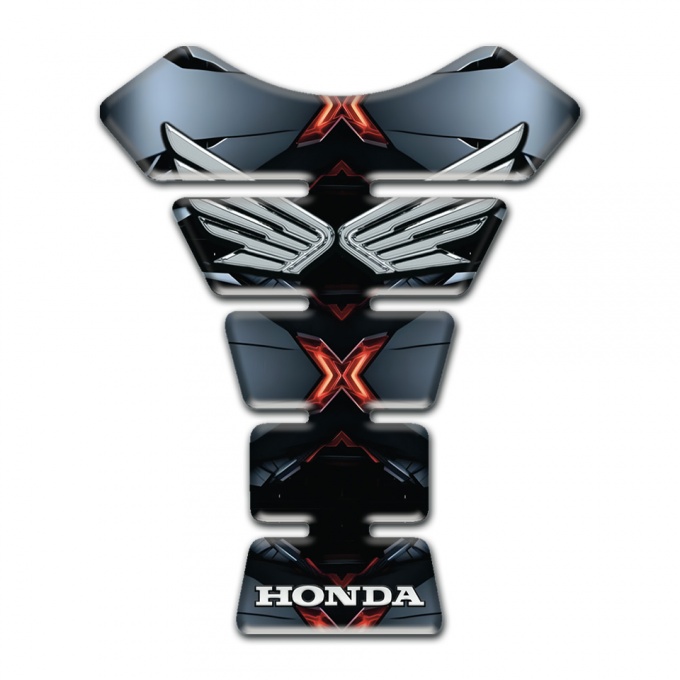 Honda Tank Fuse Fire Effect Silver Logo 