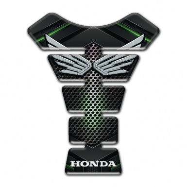 Honda Tank Protector Perforated Base with Green Tint Design 