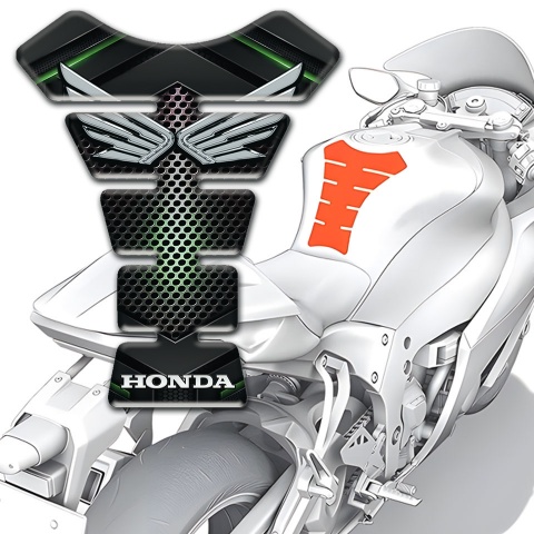 Honda Tank Protector Perforated Base with Green Tint Design 