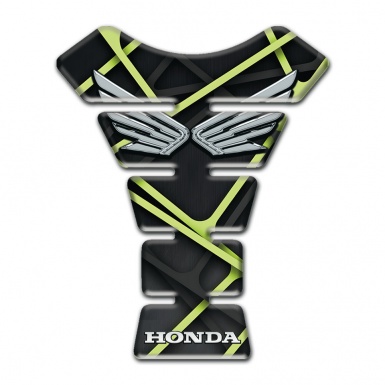 Honda Tank Fuse Black Green Print Silver Logo 