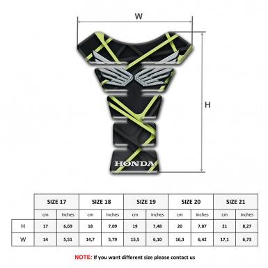 Honda Tank Fuse Black Green Print Silver Logo 