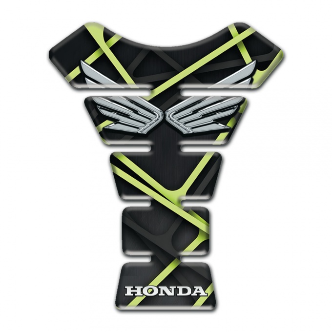 Honda Tank Fuse Black Green Print Silver Logo 