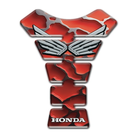 Honda Tank Pad Motorbike Red Grey Decoration Base Silver Logo 