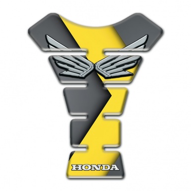 Honda Tank Protector Yellow Grey Prtint and Silver Logo 