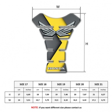 Honda Tank Protector Yellow Grey Prtint and Silver Logo 