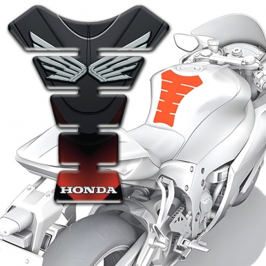 Honda Tank Guard Pads Unique Stylish Style with Silver Logo 
