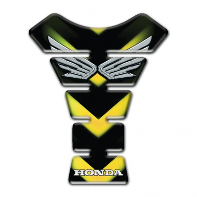 Honda Tank Guard Pads Yellow Green Patterns Base Silver Logo 