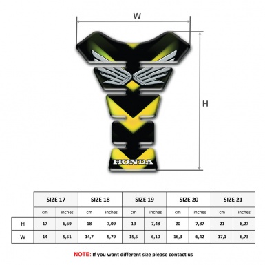 Honda Tank Guard Pads Yellow Green Patterns Base Silver Logo 