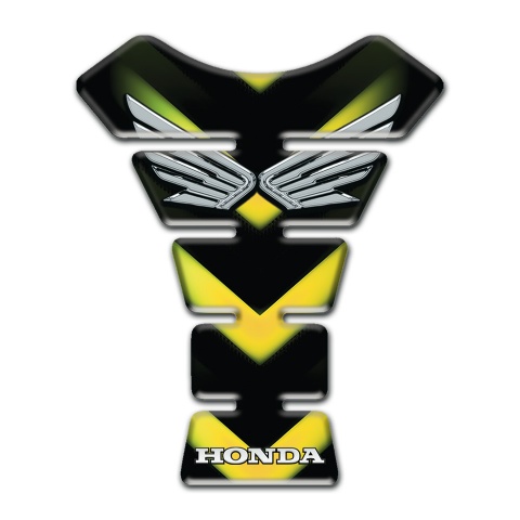 Honda Tank Guard Pads Yellow Green Patterns Base Silver Logo 