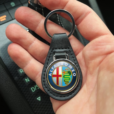 Alfa Romeo Key Fob Leather Classic 3D Logo