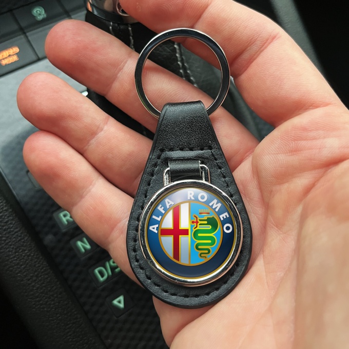 Alfa Romeo Key Fob Leather Classic 3D Logo | Keychains | Accessories ...