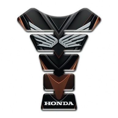 Honda Tank Pad Protector Black Brown Base Style Silver Logo 
