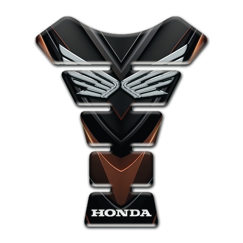 Honda Tank Pad Protector Black Brown Base Style Silver Logo 
