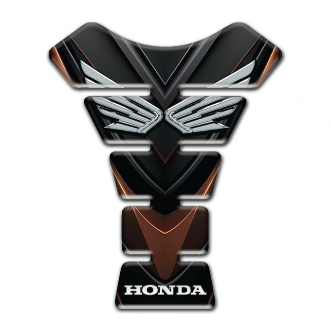 Honda Tank Pad Protector Black Brown Base Style Silver Logo 