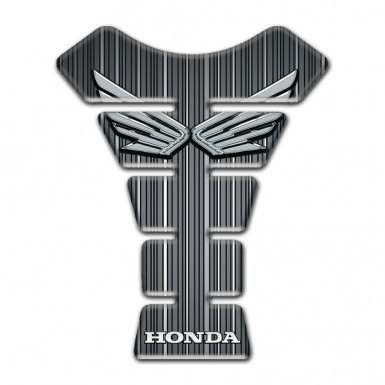 Honda Tank Fuse Grey Base with White Stripes Style 