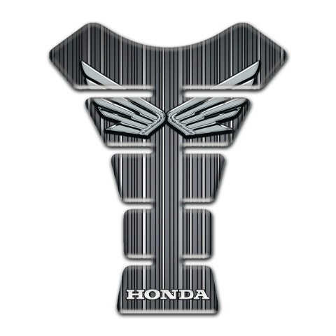 Honda Tank Fuse Grey Base with White Stripes Style 