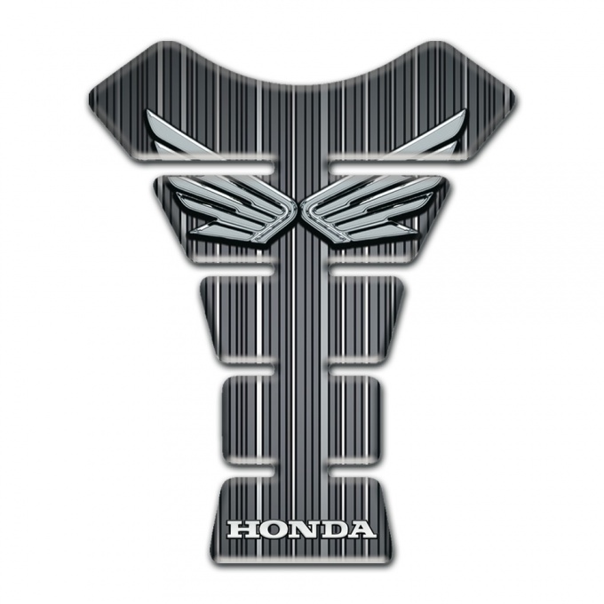 Honda Tank Fuse Grey Base with White Stripes Style 