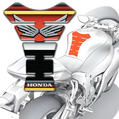Honda Tank Fuse Multicolored Background with Silver Logo 