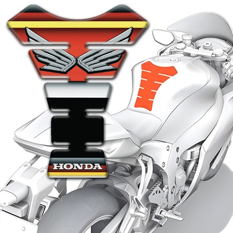 Honda Tank Fuse Multicolored Background with Silver Logo 