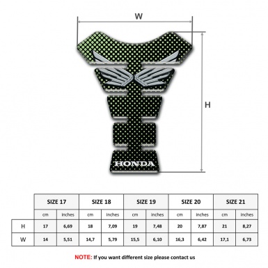Honda Tank Pad Protector Black with Green Dots Design 
