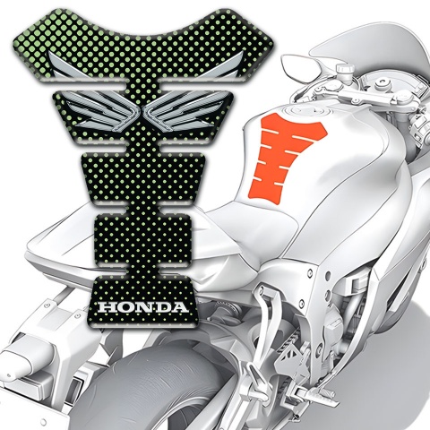 Honda Tank Pad Protector Black with Green Dots Design 