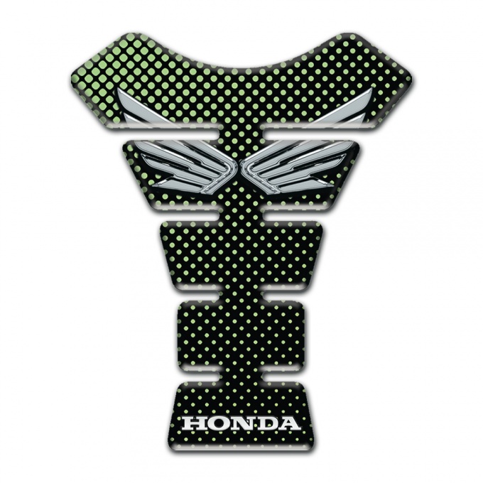 Honda Tank Pad Protector Black with Green Dots Design 