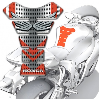 Honda Tank Fuse Grey Red Base Silver logo 