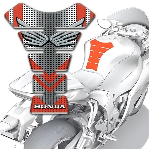 Honda Tank Fuse Grey Red Base Silver logo 