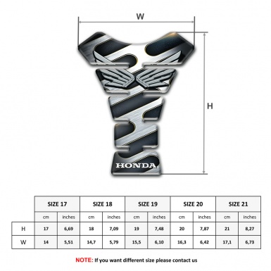 Honda Tank Protector Stylish Decoration Silver Logo 