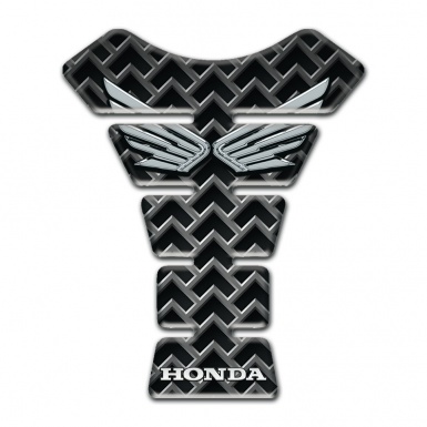 Honda Tank Pad Protector Grid Design Silver Logo 