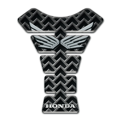 Honda Tank Pad Protector Grid Design Silver Logo 