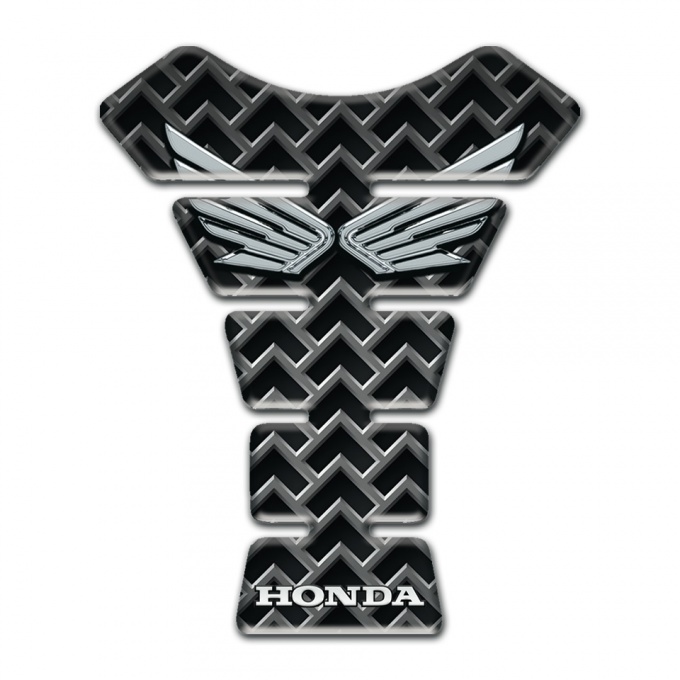 Honda Tank Pad Protector Grid Design Silver Logo 