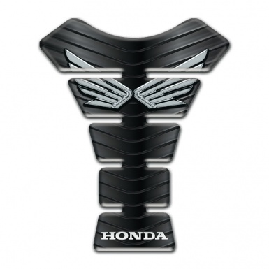 Honda Tank Pad Motorbike Dark Base Edition Silver Logo 
