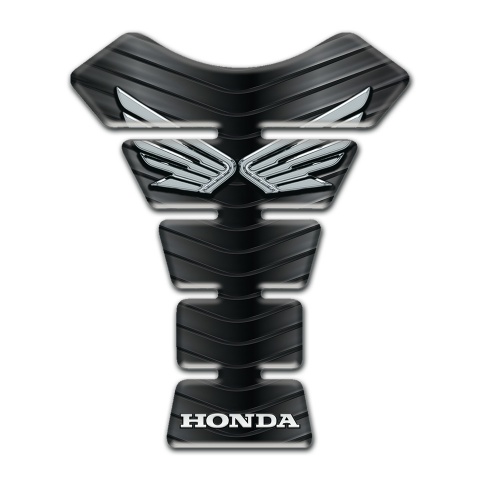 Honda Tank Pad Motorbike Dark Base Edition Silver Logo 