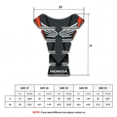 Honda Tank Protector Motorcycle Edition Silver Logo Style 
