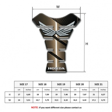 Honda Tank Pad Protector Bronze Motif Design 