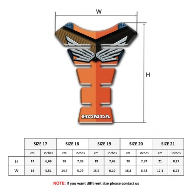 Honda Tank Fuse Orange Motif Style Silver Logo 