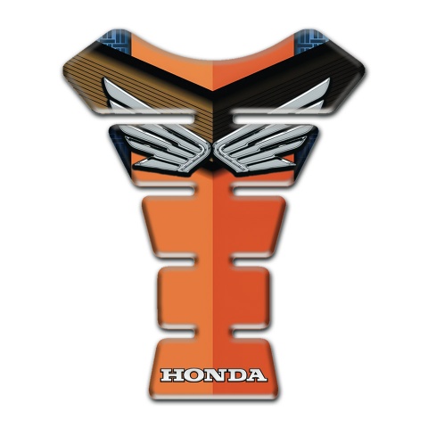 Honda Tank Fuse Orange Motif Style Silver Logo 