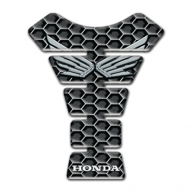 Honda  Tank Protector Grey Honeycomb base Silver Logo 
