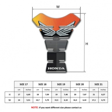 Honda Tank Guard Pads Orange Black Base Silver Logo 