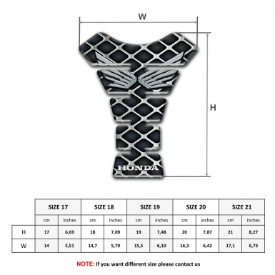 Honda Tank Fuse Grey Grid Design Silver Logo