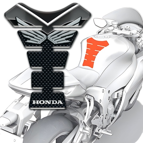Honda Tank Protector High-Quality Style Silver Fly Logo 